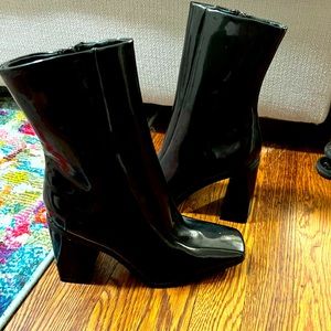 Brand New, Never Worn Black Shiny Booties